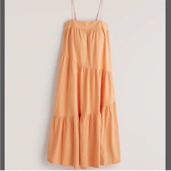 Abercrombie Asymmetrical Tiered Maxi Dress - Picture 1 of 5